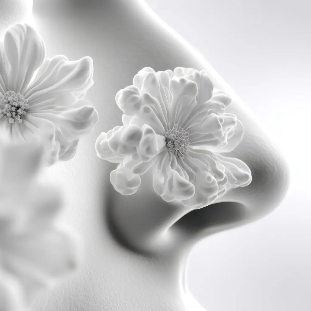 Blumen auf einer Nase - Die HNO-Praxis Iserlohn führt für Nasenpolypen eine Biologika-Therapie durch