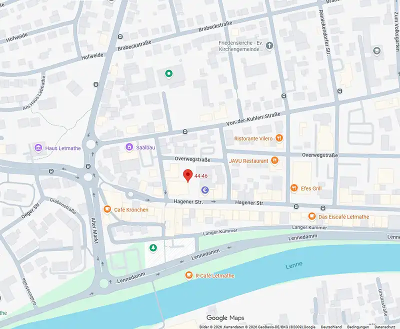 Google Maps Ansicht - Landkarte der Praxis HNO Praxis Iserlohn